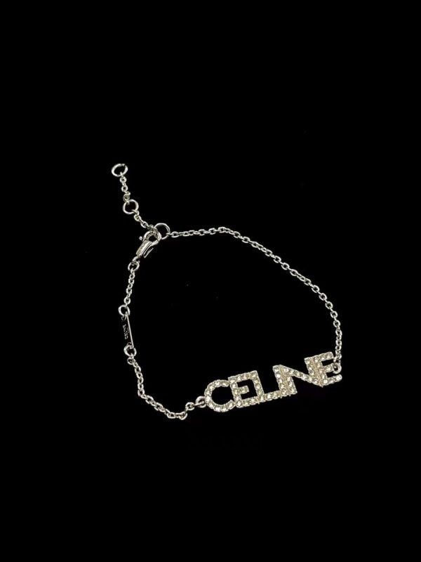CELINE Diamond-filled logo bracelet