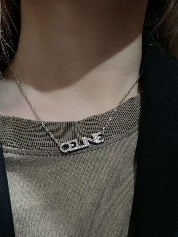 CELINE Necklace full of diamond logo