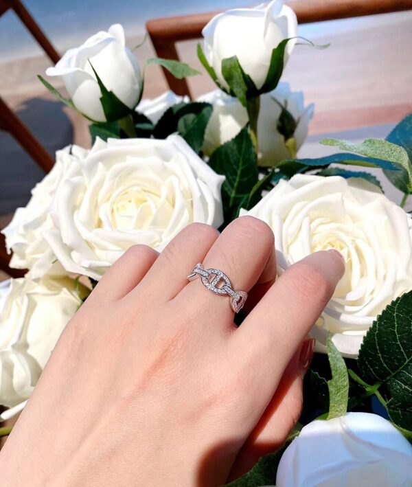 HERMES Chaine d'ancre Enchainee ring