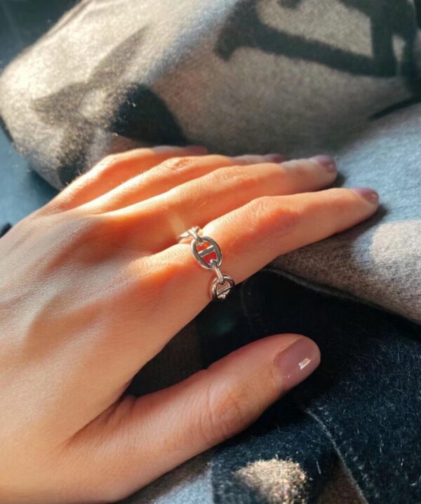 HERMES Chaine d'ancre Enchainee ring