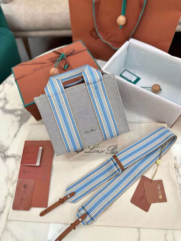 LORO PIANA SUITCASE STRIPE TOTE BAG
