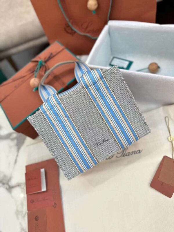 LORO PIANA SUITCASE STRIPE TOTE BAG