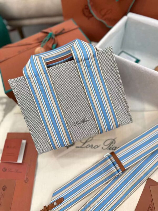 LORO PIANA SUITCASE STRIPE TOTE BAG