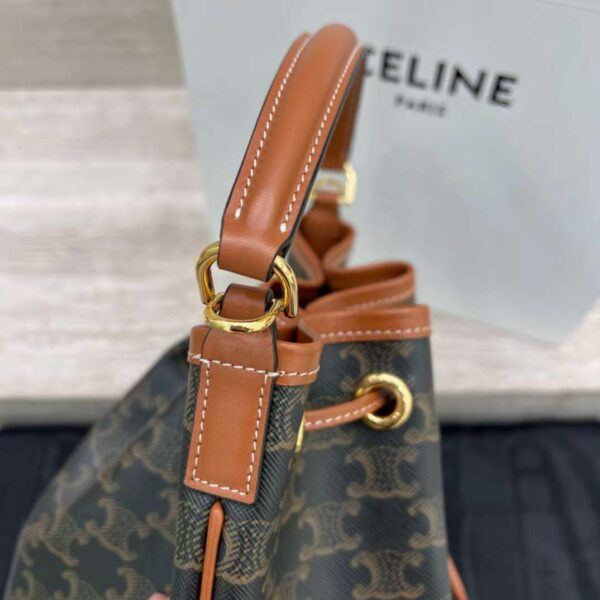 CELINE CLARA BAG in TRIOMPHE CANVAS AND CALFSKIN