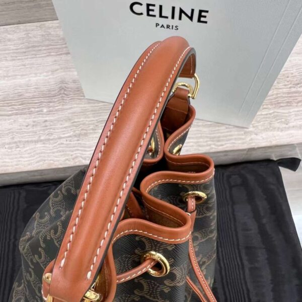 CELINE CLARA BAG in TRIOMPHE CANVAS AND CALFSKIN