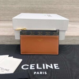 Card holder in Triomphe canvas with Celine Print