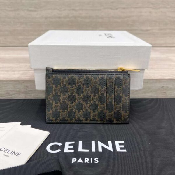 Card holder in Triomphe canvas with Celine Print