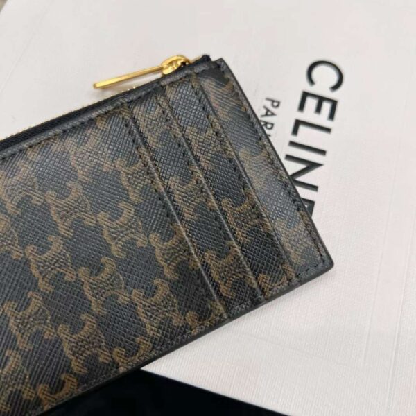 Card holder in Triomphe canvas with Celine Print