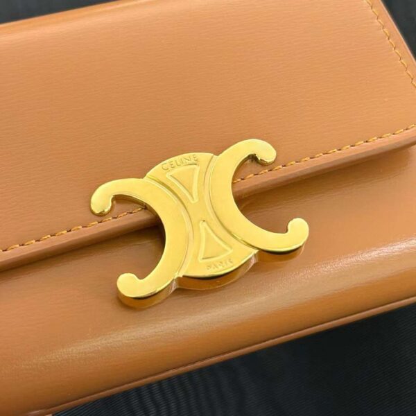 CELINE Small Flap Wallet TRIOMPHE in Shiny calfskin