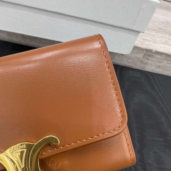 CELINE Small Flap Wallet TRIOMPHE in Shiny calfskin