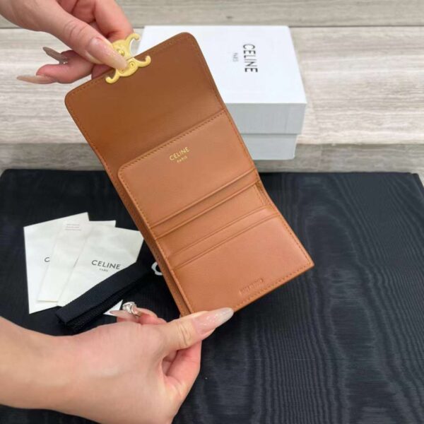 CELINE Small Flap Wallet TRIOMPHE in Shiny calfskin