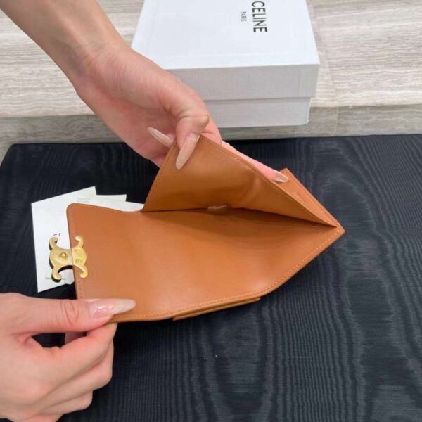 CELINE Small Flap Wallet TRIOMPHE in Shiny calfskin