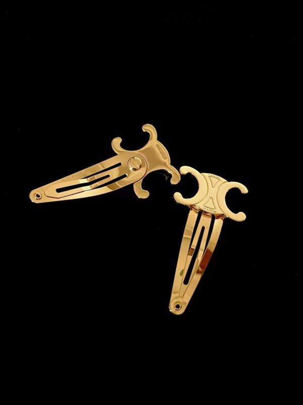 CELINE Triomphe Set of 2 Snap Hair Clips