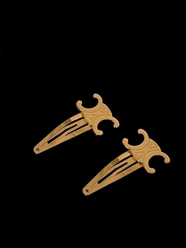 CELINE Triomphe Set of 2 Snap Hair Clips