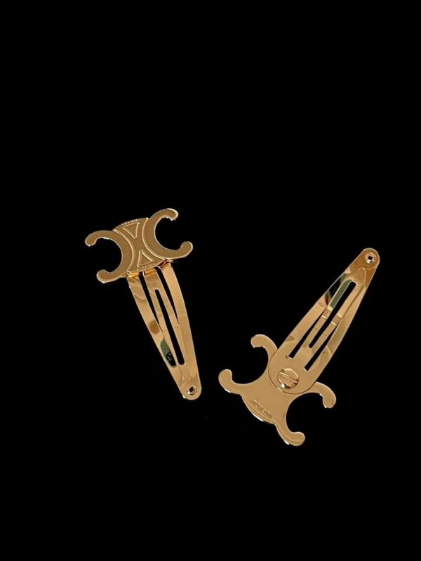 CELINE Triomphe Set of 2 Snap Hair Clips