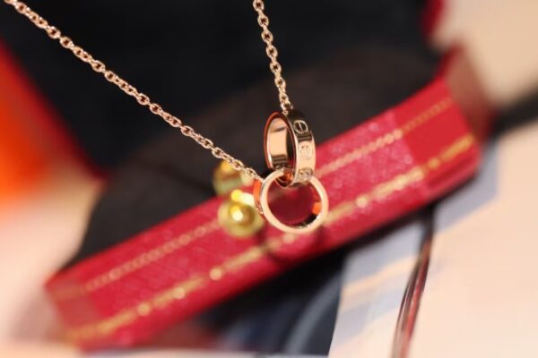 Cartier classic double-ring diamond-free necklace