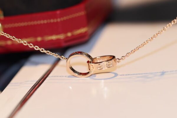 Cartier classic double-ring diamond-free necklace