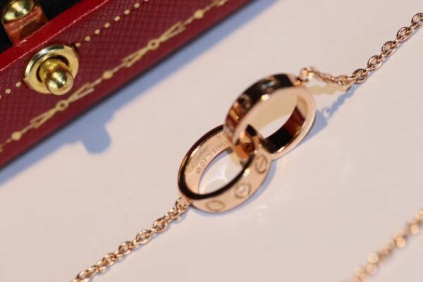 Cartier classic double-ring diamond-free necklace