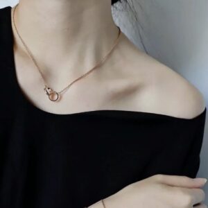 Cartier classic double-ring diamond-free necklace