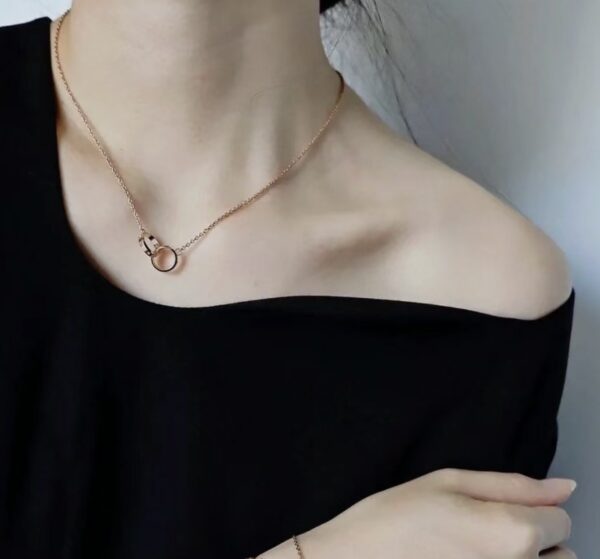 Cartier classic double-ring diamond-free necklace