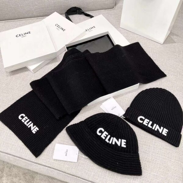 CELINE Cashmere Scarf& BEANIE