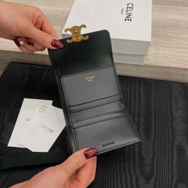 CELINE COMPACT WALLET WITH COIN TRIOMPHE in Shiny calfskin