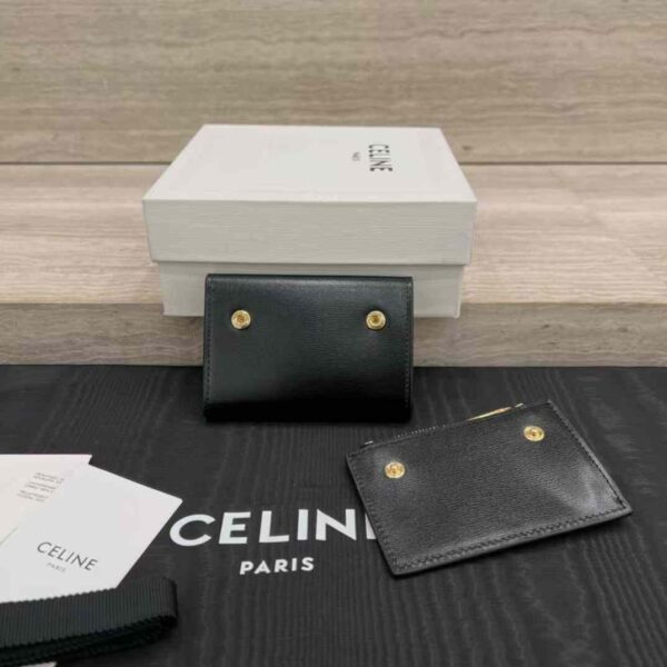 CELINE COMPACT WALLET WITH COIN TRIOMPHE in Shiny calfskin