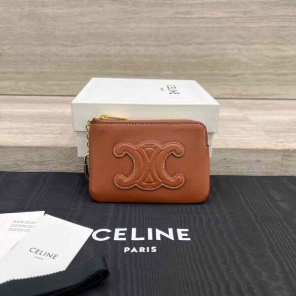 CELINE COIN AND CARD POUCH CUIR TRIOMPHE IN SMOOTH CALFSKIN