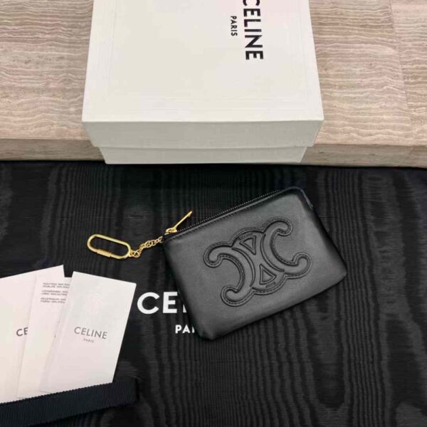 CELINE COIN AND CARD POUCH CUIR TRIOMPHE IN SMOOTH CALFSKIN