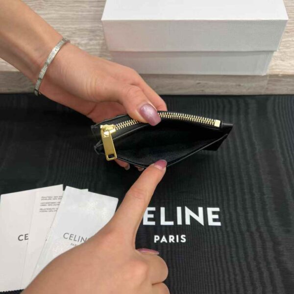 CELINE CARD HOLDER CUIR TRIOMPHE IN SHINY CALFSKIN