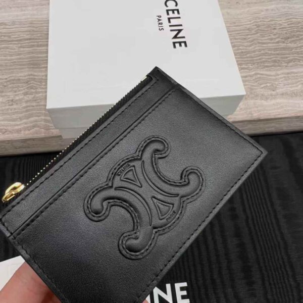 CELINE CARD HOLDER CUIR TRIOMPHE IN SHINY CALFSKIN