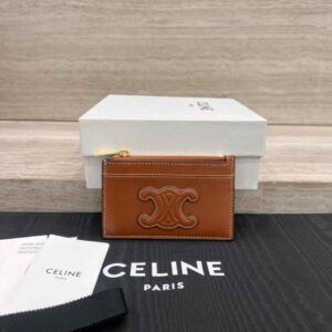 CELINE CARD HOLDER CUIR TRIOMPHE IN SHINY CALFSKIN