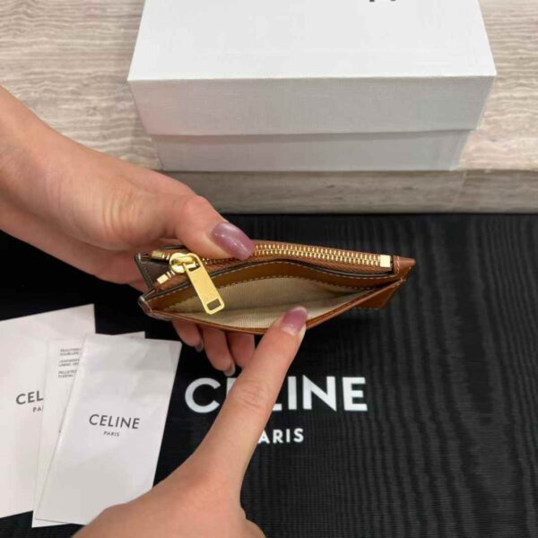 CELINE CARD HOLDER CUIR TRIOMPHE IN SHINY CALFSKIN