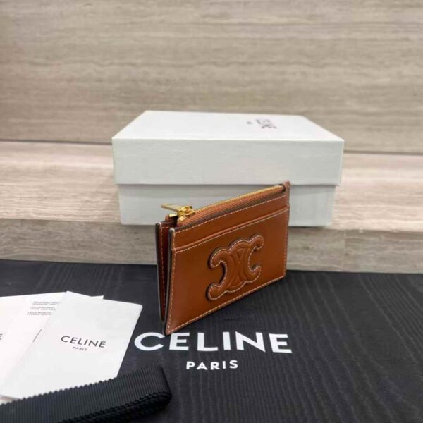 CELINE CARD HOLDER CUIR TRIOMPHE IN SHINY CALFSKIN