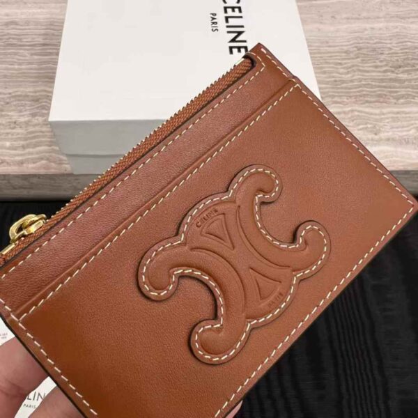 CELINE CARD HOLDER CUIR TRIOMPHE IN SHINY CALFSKIN