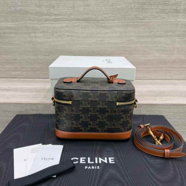 CELINE VANITY in Triomphe Canvas and calfskin