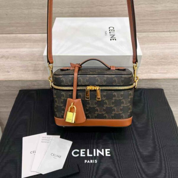 CELINE VANITY in Triomphe Canvas and calfskin