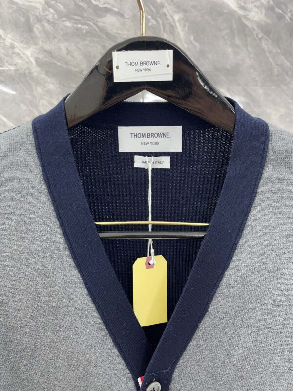 THOM BROWNE  24SS Color-blocking knitted cardigan