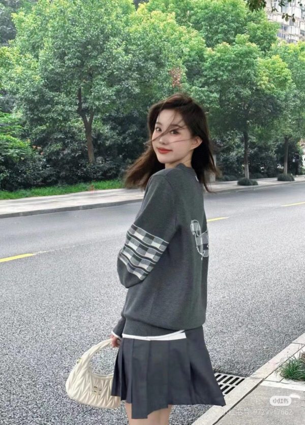 THOM BROWNE  Classic puppy knitted cardigan