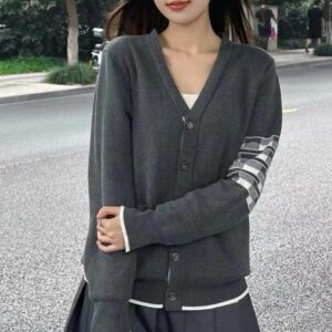 THOM BROWNE  Classic puppy knitted cardigan