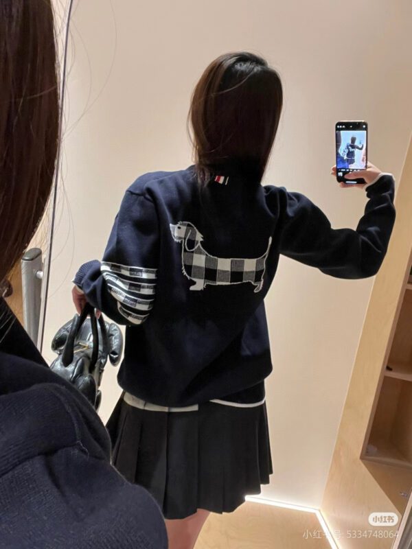 THOM BROWNE  Classic puppy knitted cardigan