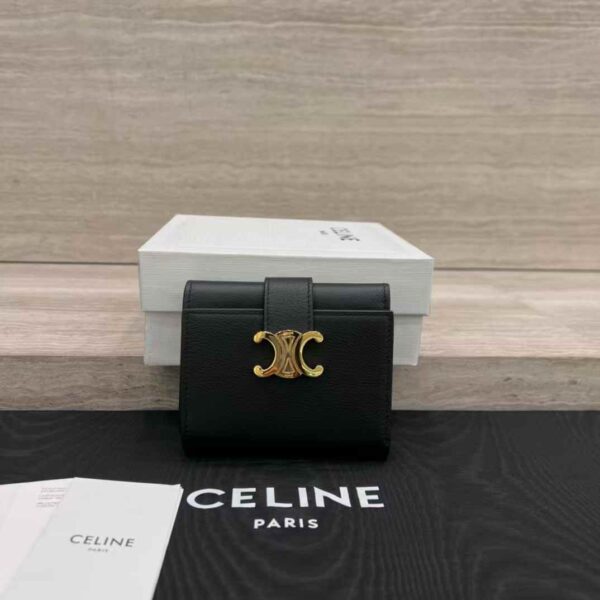 CELINE ACCORDEON CARD HOLDER IN SUPPLE GRAINED CALFSKIN