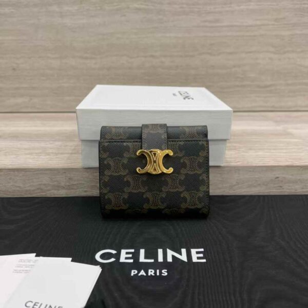 CELINE ACCORDEON CARD HOLDER IN SUPPLE GRAINED CALFSKIN