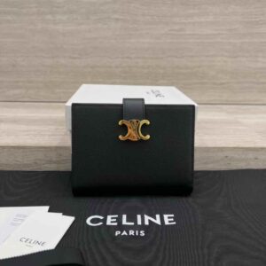 CELINE ACCORDEON CARD HOLDER IN SUPPLE GRAINED CALFSKIN
