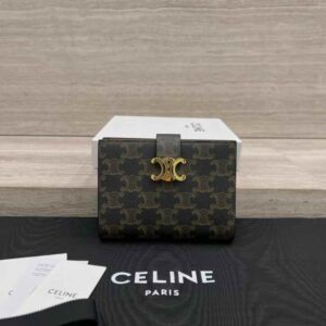 CELINE ACCORDEON CARD HOLDER IN SUPPLE GRAINED CALFSKIN