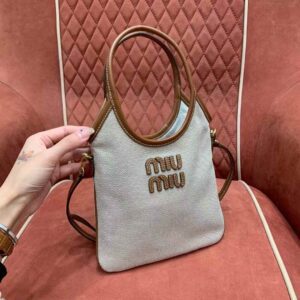 MIUMIU IVY canvas and leather bag