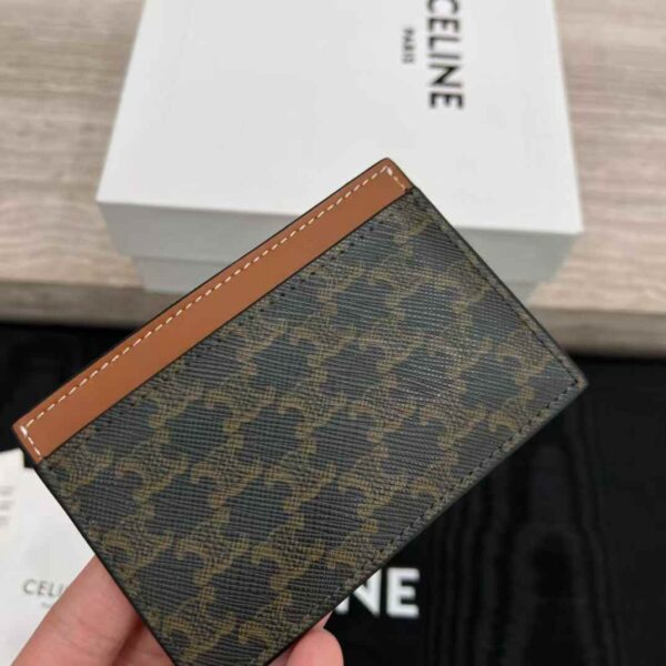 CELINE Card holder in Triomphe canvas with Celine Print