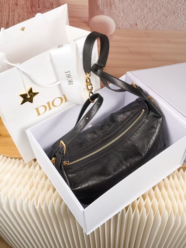DIOR D-Journey Bag in Crinkled Calfskin
