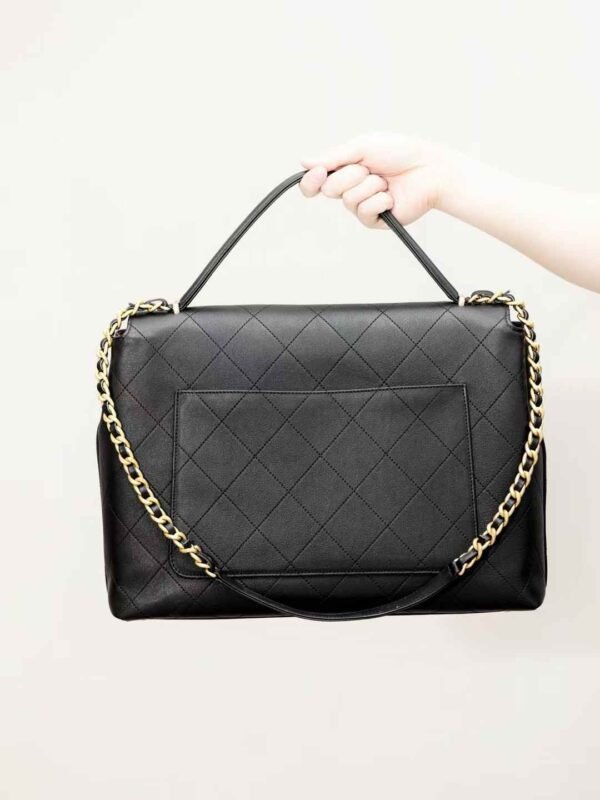 MAXI FLAP BAG WITH TOP HANDLE