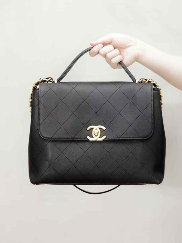MAXI FLAP BAG WITH TOP HANDLE